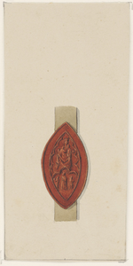 769 Het zegel van het Jacobijnen- of Predikherenklooster te Zierikzee onder een brief van de Predikheren (circa 1850)