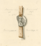 780 Het zegel van Aernout van Moermont, met potloodaantekeningen van mr J. Verheye van Citters (circa 1800)