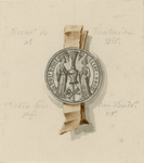 785 Het zegel van Hector van Vuerhoute, met potloodaantekeningen van mr J. Verheye van Citters (circa 1800)