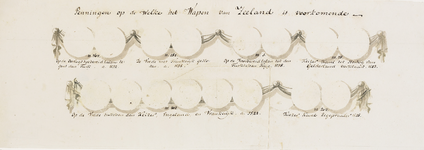 805-2 Penningen op de welke het Wapen van Zeeland is voorkomende. Acht penningen (voor- en achterzijde), geslagen onder ...