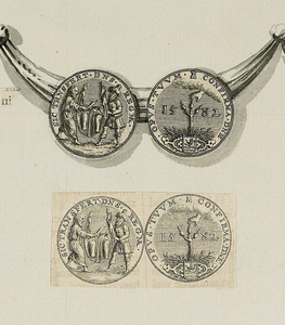813-2 Twee gedenkpenningen op de opdracht van de hoge overheid aan de prins van Oranje, geslagen in Zeeland