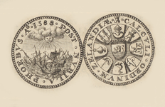 819-5b Een penning (voor- en keerzijde) op de overwinning op de Spaanse vloot