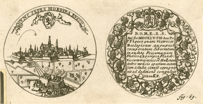 833 De penning (voor- en keerzijde), geslagen op de verovering van Hulst door prins Frederik Hendrik op de Spanjaarden