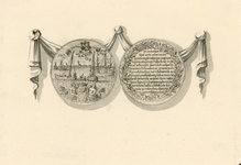 838 De penning (voor- en keerzijde), geslagen op het ophalen van goederen uit het voor Westkapelle gezonken schip van ...