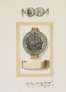 854 De portretpenning (voor- en keerzijde) en het zegel van Anthonis van Bourgondië, heer van Wackene, admiraal en ...
