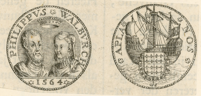 861 De portretpenning (voor- en keerzijde) van Philips de Montmorency (1524-1568), graaf van Hoorne, admiraal van de ...