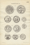 866-13 Middelburg 13. De penningen van Middelburgse gilden: 55. wijnheren en biertappers (1619); 56. wijnheren en ...