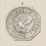 880-20 (3) Avondmaal- of kerkelijke armenloodje van de diaconie van Vlissingen, pelikaan met twee jongen, randschrift, ...