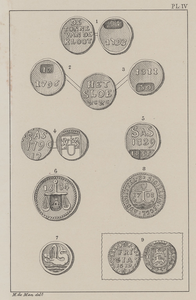880-4 (4) Presentiepenning van de raad van Middelburg (voor- en keerzijde), Zeeuwse leeuw, en letters I.Z (lood)
