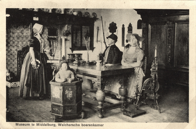 897-3 Museum te Middelburg, Walchersche boerenkamer. De Walcherse boerenbinnenkamer in het museum van het Koninklijk ...