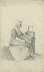 903-24 Een Walcherse vrouw met een mand, zittend