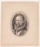 1086 Adriaan Manmaker (overl. 1590), thesaurier-generaal van Zeeland (1573-1590). Borstbeeld, links, in ovaal, met ...
