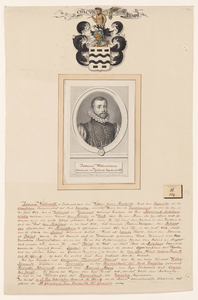 168 Adriaen Willemszoon (-1597), admiraal van Zeeland, opperdijkgraaf der Vierbannen van Duiveland, met penning van het ...