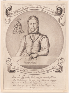 282 Johan van den Brande Pieterszoon (15..-1589), burgemeester van Tholen en Gecommitterde Raad van Zeeland, met zijn ...