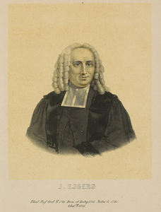 342 Joannes Esgers (1696-1755), predikant te Middelburg (1730-1736), later hoogleraar, halffiguur, borstbeeld, rechts, ...