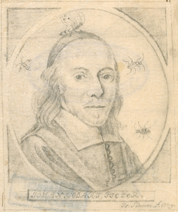 397 Johannes Goedaert (1617-1668), bioloog en schilder te Middelburg, met kalot en insecten.