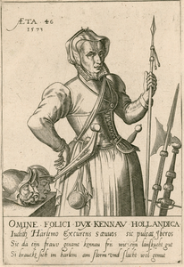 421 Kenau Hasselaer Simonsdr (1526-1588), verdedigster van Haarlem in 1573, waagmeesteres te Arnemuiden (1574-1577), in ...