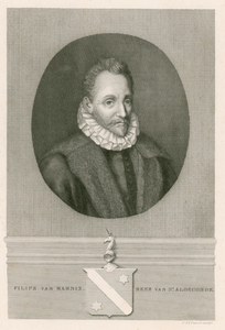633 Philips van Marnix (1540-1598), heer van Sint Aldegonde, staatsman, godgeleerde en dichter, ambachtsheer van ...