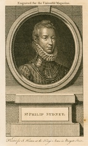815 Philip Sidney (1554-1586), Engels krijgsoverste, gouverneur van Vlissingen en Rammekens (1585), dichter. Engraved ...