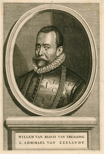 881 Willem Bloys van Treslong (15..-1597), gouverneur van Den Briel, luitenant-admiraal van Zeeland, in harnas, met keten.