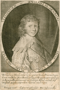 93 Willem II (1626-1650), prins van Oranje, stadhouder van Holland, Zeeland enz. (1647-1650), in gebloemd kleed.