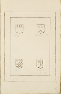 961-17 Zerk van een van Borssele, voorheen in het klooster van de minderbroeders of tertianen te Middelburg, met wapens ...