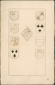 961-28 Grafzerk of wapenbord van Anna van Schagen, te Rijswijk. Afkomstig van het geslacht Van Borssele en kopie van de ...