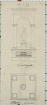 972a Plattegrond en voorzijde van het grafmonument van kolonel J. Ledel (1779-1835), bevelhebber in Zeeuws-Vlaanderen ...