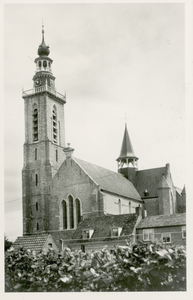 123-15 St. Baafskerk - Herv. Gem. Aardenburg. Westgevel. De Nederlandse Hervormde Sint Baafs kerk te Aardenburg