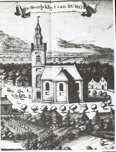 124-25 De Heerlykhyt van Burgt. Gravure van de Nederlandse Hervormde kerk te Burgh