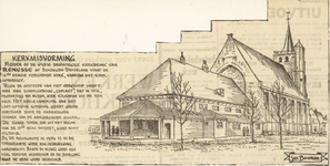 137-9 Krantenartikel met gravure betreffende de Nederlandse Hervormde kerk te Renesse