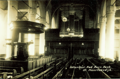 138-152 Interieur Ned. Herv. Kerk. St. Maartensdijk.. Interieur van de Nederlandse Hervormde kerk te Sint Maartensdijk