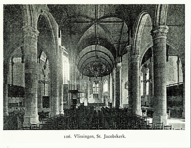 140-110 Interieur van de Nederlandse Hervormde Sint Jacobskerk te Vlissingen