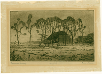 250 Zeeuwsche boerderij / Frans Maas. [c. 1930]. 1 prent : aquatint, ets ; 15,5 x 25,5 cm