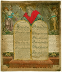 288 Mozes met de tafels der wet / Maria Stek c. Script. ['s-Gravenhage] : Romeijn, [c. 1700]. 1 prent : kopergr., ...