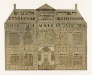 289 L'Oraison Dominicale [Het Volmaakt Gebed] en douze langues. [c. 1830]. 1 tekening : pen, inkt, waterverf, in kleur ...