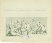 380 Allegorie op de vergankelijkheid / J. Perkois. [c. 1775]. 1 tekening : potlood ; 10,8 x 22,3 cm, blad 23 x 28 cm