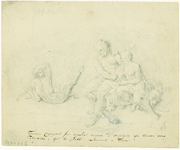 385 Hercules, Pan en Omphale / [J. Perkois]. [c. 1775]. 1 tekening : potlood ; 15,6 x 19 cm