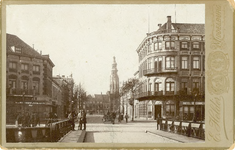 675 Stationsstraat te Middelburg, van de Stationsbrug / E. Helder. [c. 1900]. 1 foto ; 9,1 x 13,8 cm