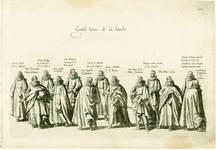 714 Gentils-hommes de la bouche. Begrafenisstoet van aartshertog Albertus van Oostenrijk (overleden 13 aug. 1621) te ...