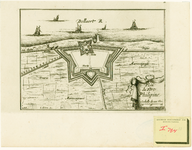 737 Plan du Fort Philippine / L.[aurens] Scherm fec. [c. 1690-1700]. Schaal [1:8.478]. 1 plattegrond : kopergravure ; ...