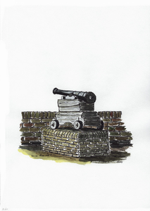 964-1064 Kanon op de muur bij de Campveerse toren te Veere.