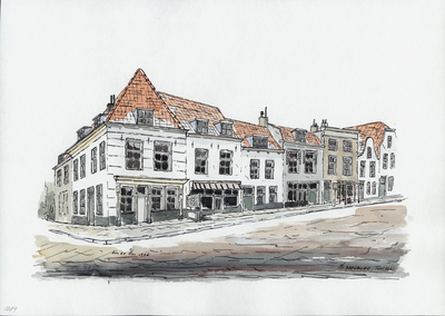 964-1089 Gezicht op de Turfkaai te Middelburg.