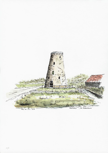 964-1171 De restanten van molen De Korenbloem te Kortgene.