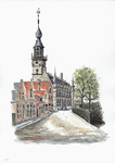 964-1255 Gezicht op de Markt met het stadhuis te Veere