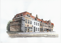 964-1386 Gezicht op de Nederstraat te Middelburg, met een restant van de stadspoort