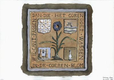 964-1434 Gevelsteen in het huis De Corenblom aan de Kaai te Veere.