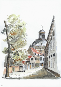 964-1618 De Oostkerkstraat en de Oostkerk te Middelburg.