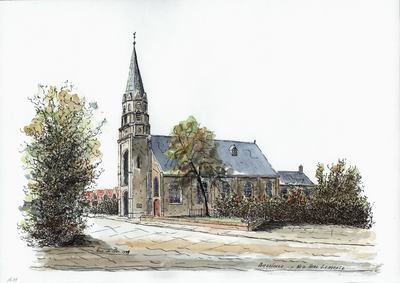 964-1639 De Nederlandse Hervormde kerk te Biezelinge.