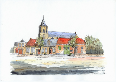 964-1660 Gezicht op Poortvliet met de Nederlandse Hervormde kerk.